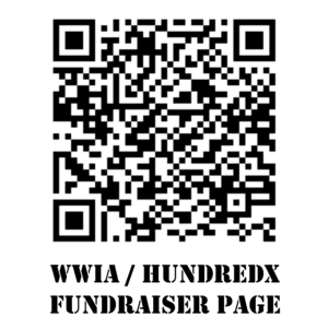 A qr code with the words wwa hundredex fundraiser page.