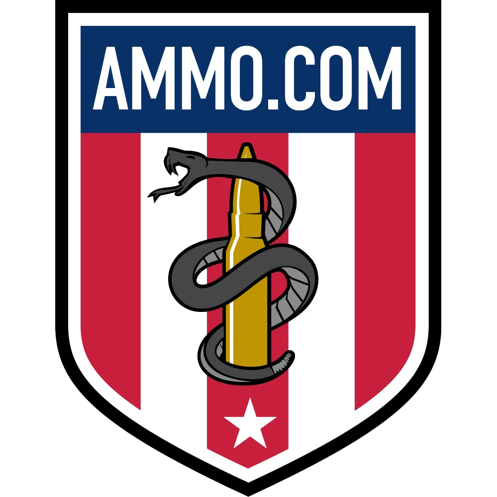 Ammocom logo with bullet and snake