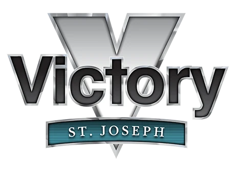 Victory St Joseph logo on black background