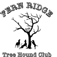 Tree with hounds and treed animal logo.