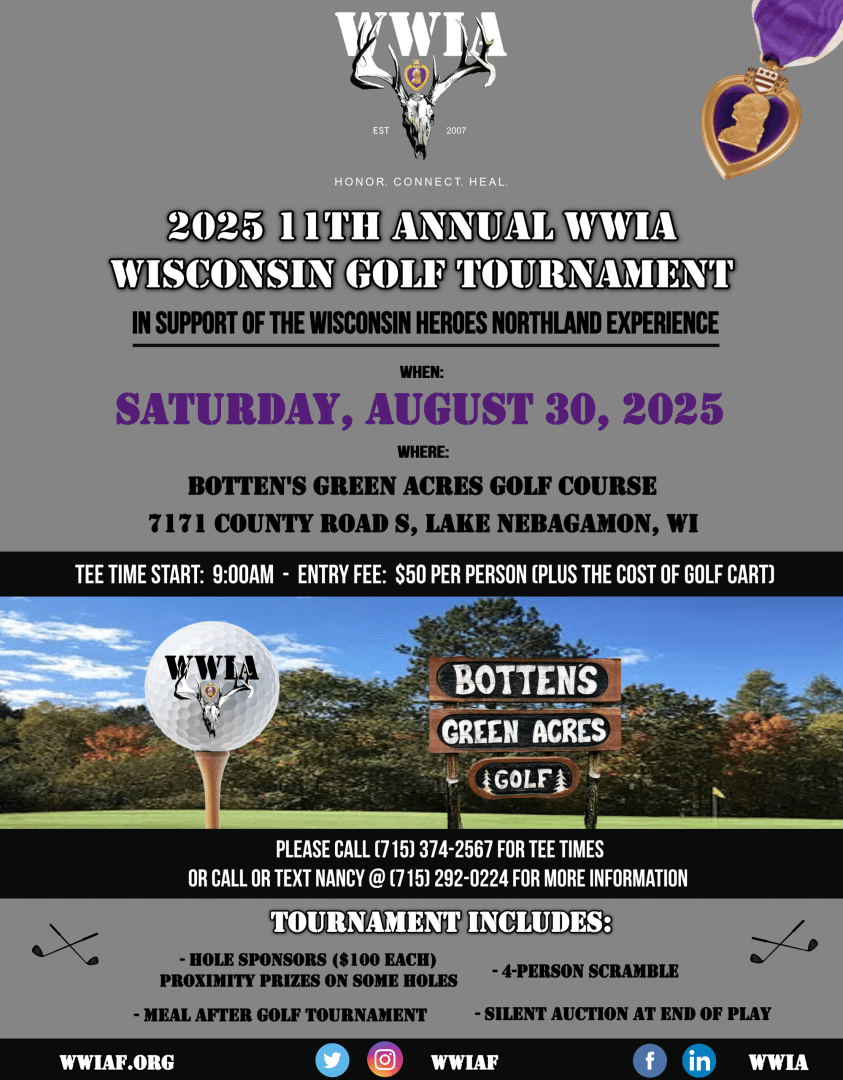 Golf tournament flyer with event details