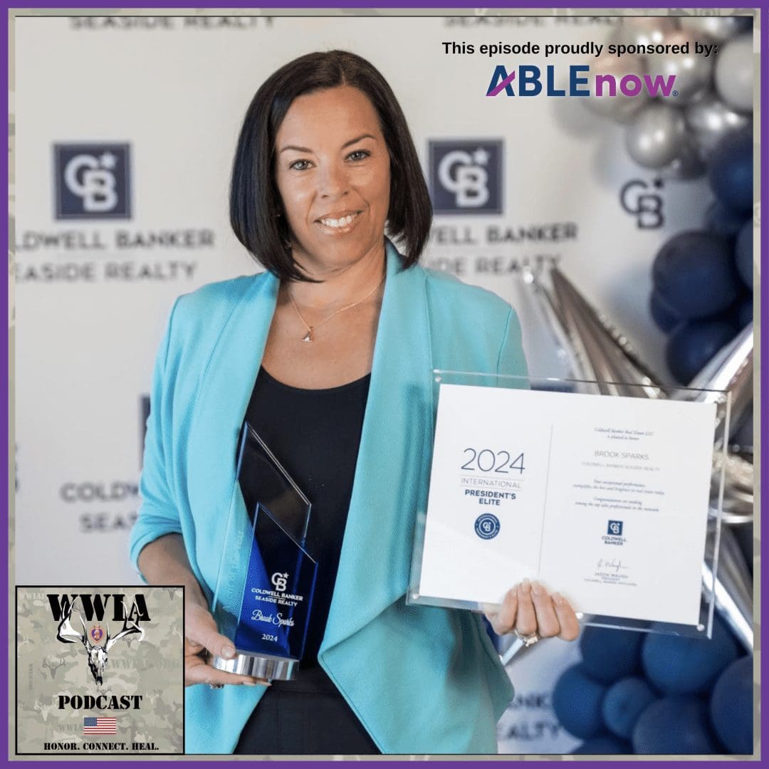 Woman holding award and certificate smiling confidently