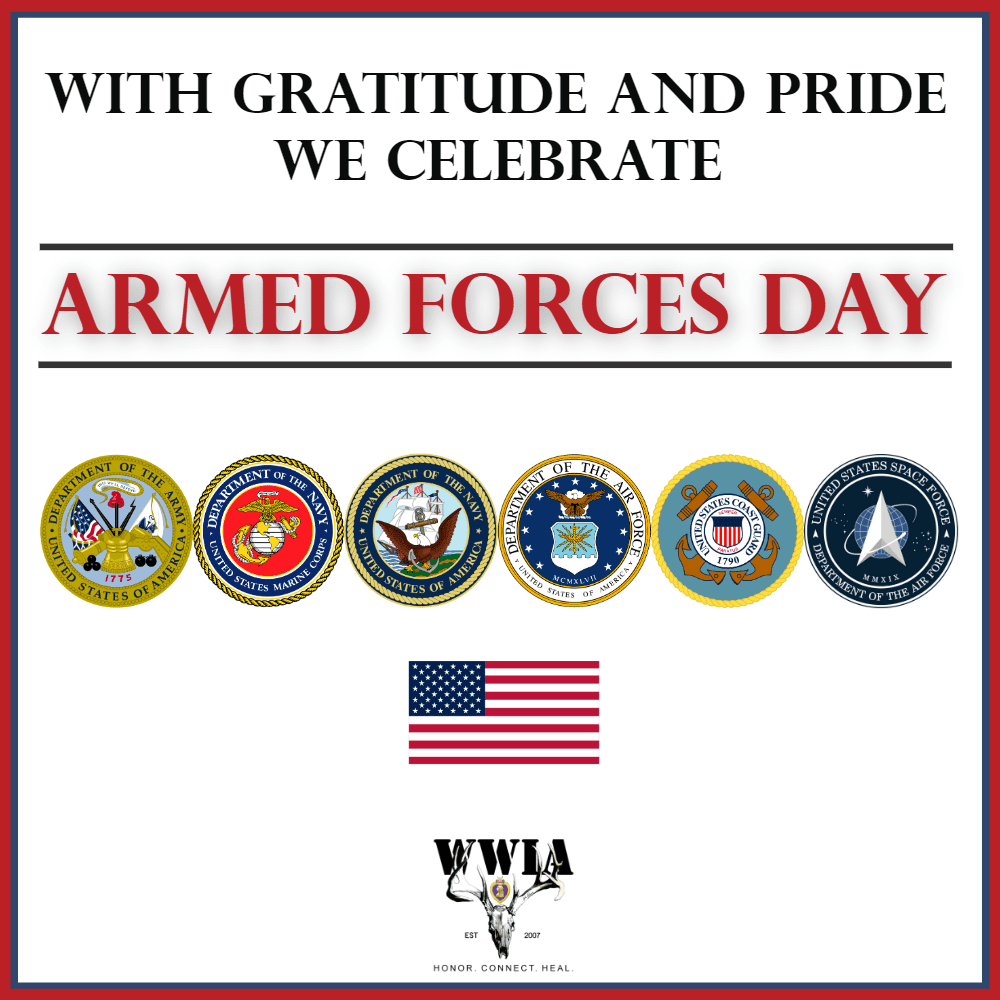 Armed Forces Day celebration with military emblems