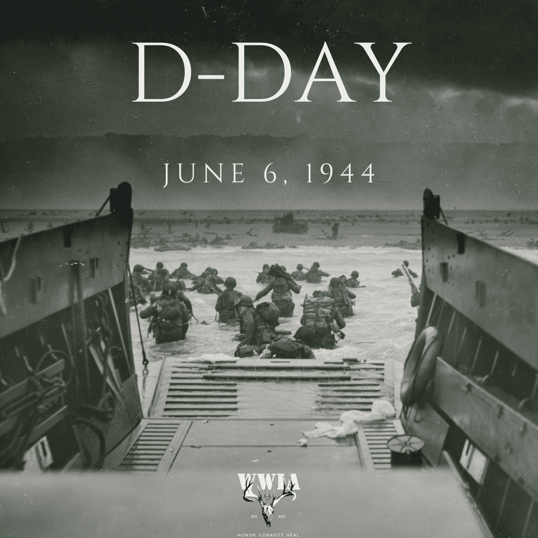 Soldiers landing on beach during D Day
