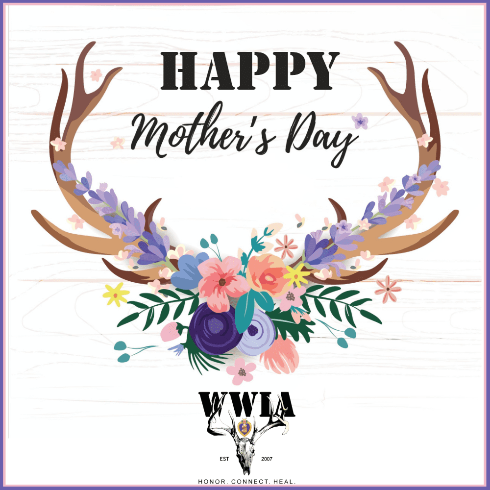 Happy Mothers Day floral antlers design