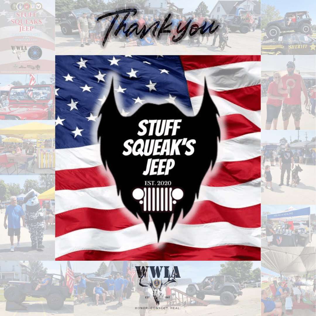 American flag background with Jeep logo overlay