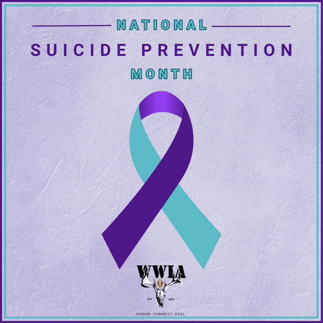 Purple and teal ribbon for suicide prevention