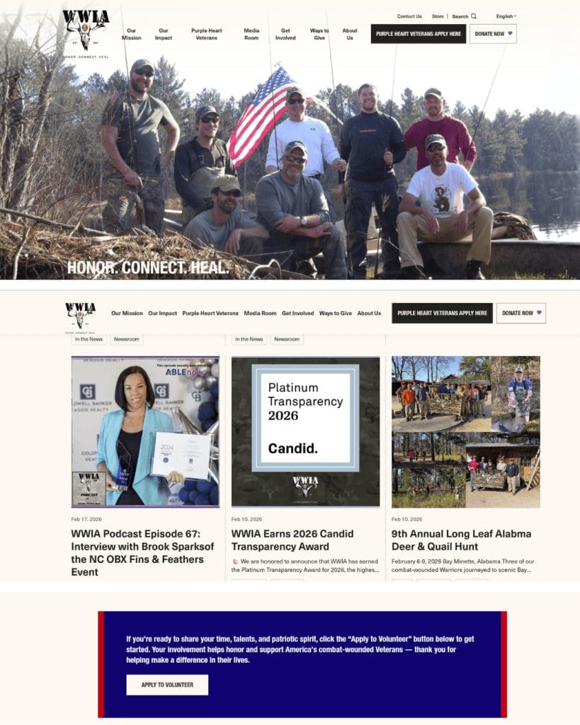 WWIA Website Cover Wounded Warriors in Action Foundation