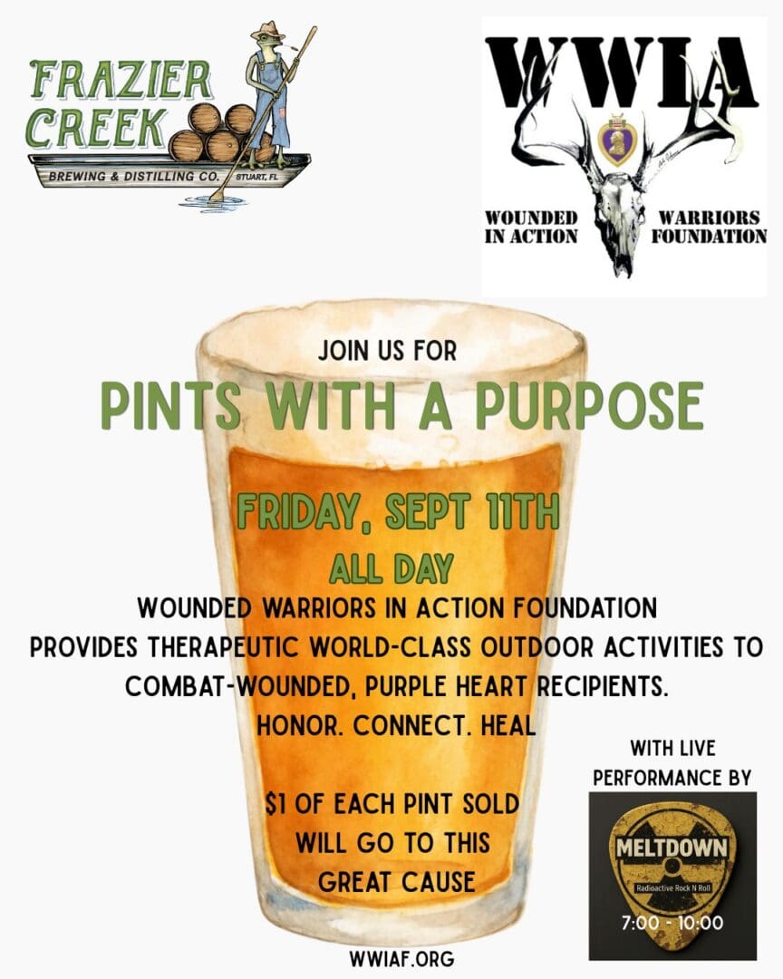 flyer showing a pint of beer